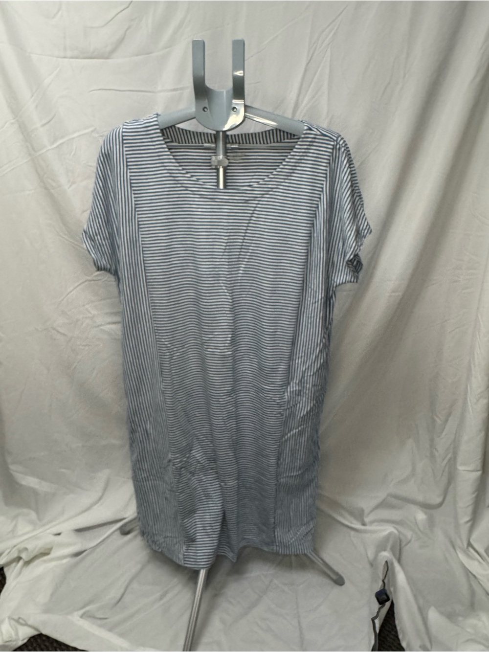 Blue and White Striped Cotton Muumuu